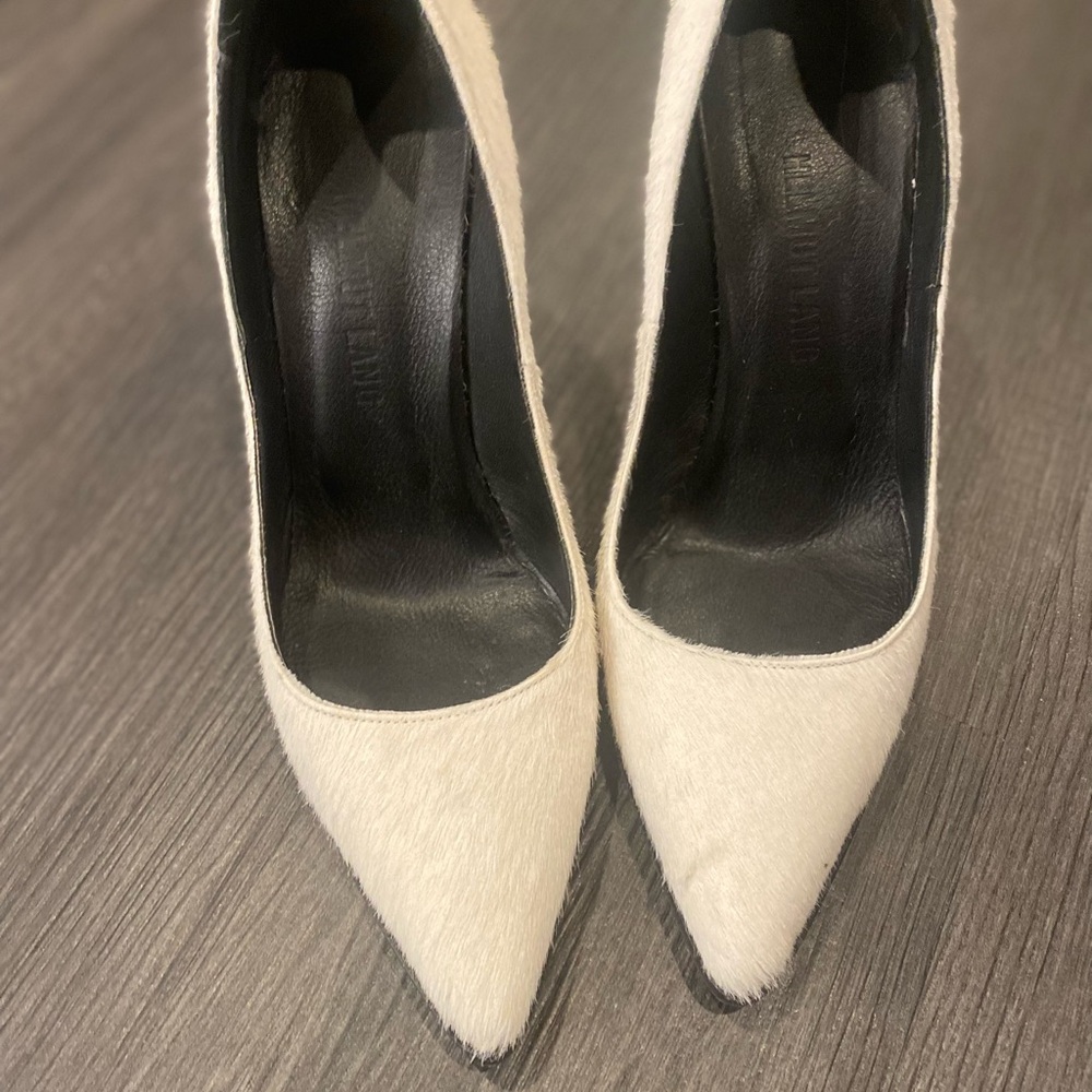 Helmut Lang Cream and Black Heels